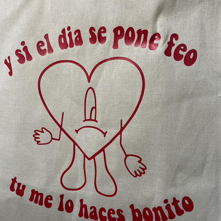 Bolso Tote Bad Bunny Frase con Vinilo  2