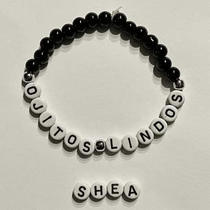 PULSERA OJITOS LINDOS NEGRA 