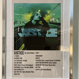 POSTER JUSTIN BIEBER CUADRO DE 50X40CM