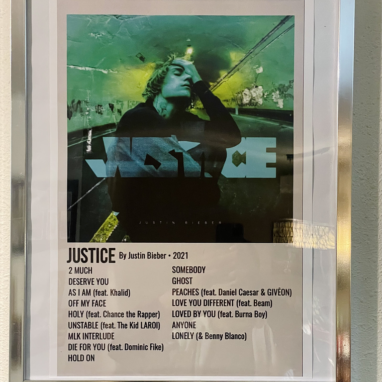 POSTER JUSTIN BIEBER CUADRO DE 50X40CM 1