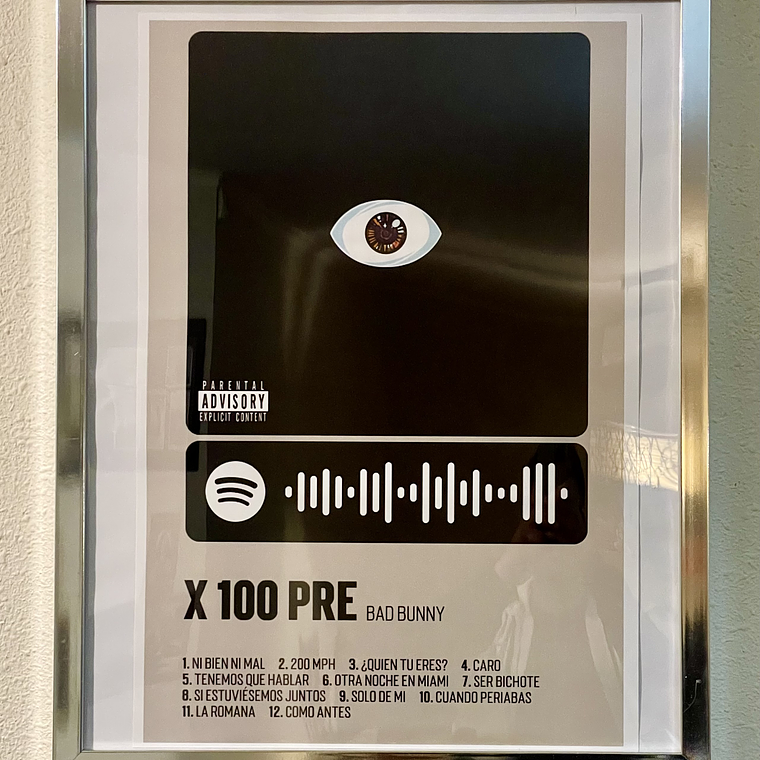 POSTER X100PRE BAD BUNNY CUADRO DE 50X40CM  1