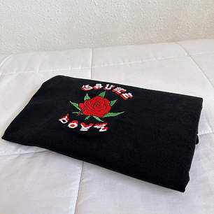 Polera Eladio Carrion Bordada Negra 