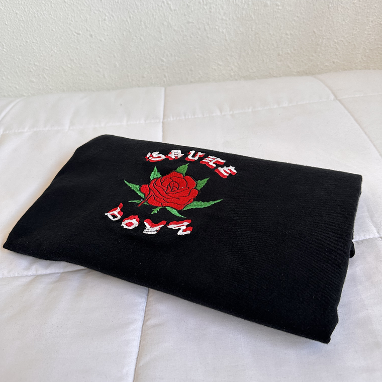 Polera Eladio Carrion Bordada Negra  1