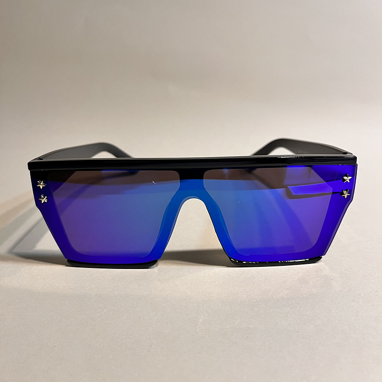 Lentes Cuadrado Tornasol Azul  2