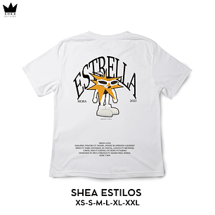 POLERA BLANCA OVERSIZE ESTAMPADA ESTRELLA MORA LUNA O ESTRELLA