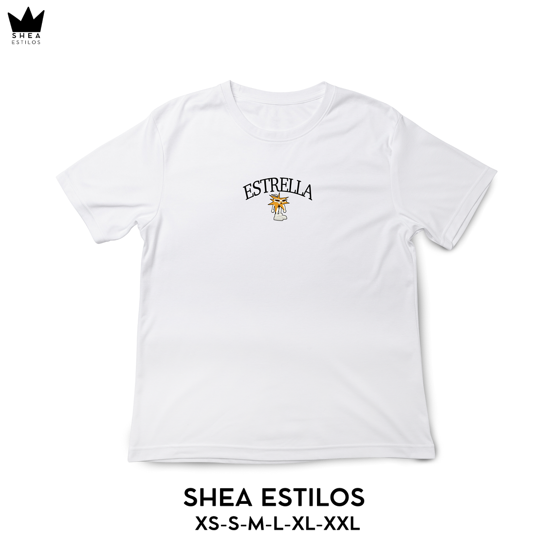 POLERA BLANCA OVERSIZE ESTAMPADA ESTRELLA MORA LUNA O ESTRELLA 2