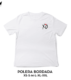 Polera Bordada XO The Weeknd Blanca