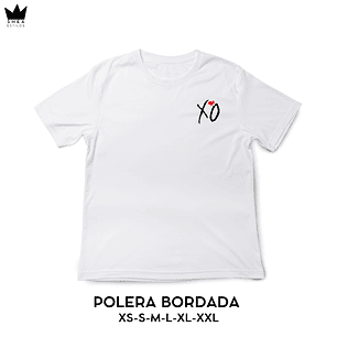 Polera Bordada XO The Weeknd Blanca