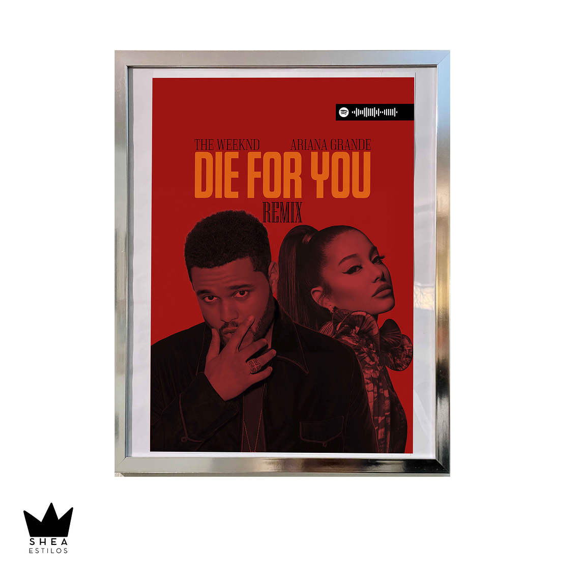 Poster The Weeknd Die For You Remix Rojo 1