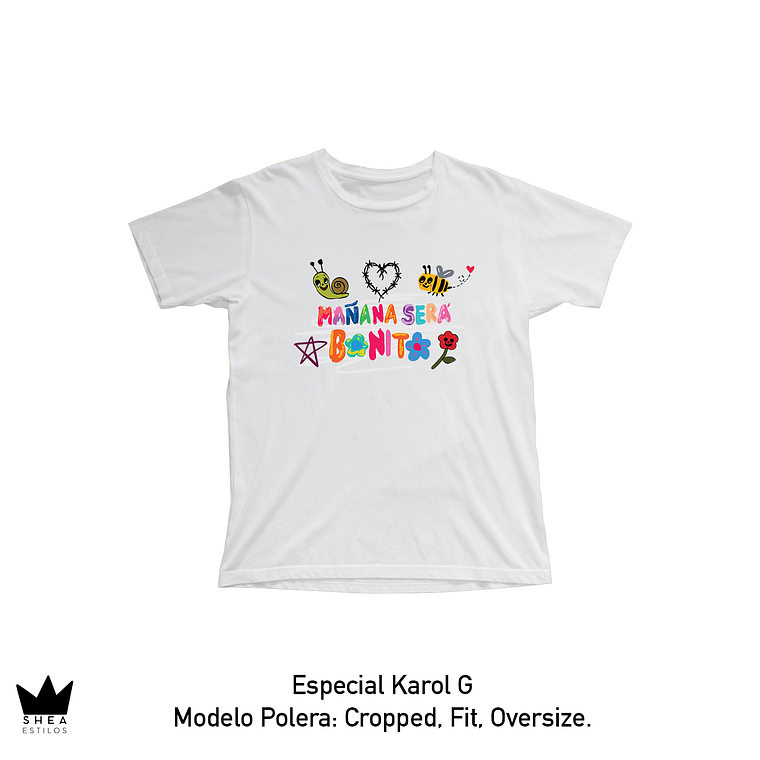 Polera Karol G Dibujos Mañana Será Bonito  1
