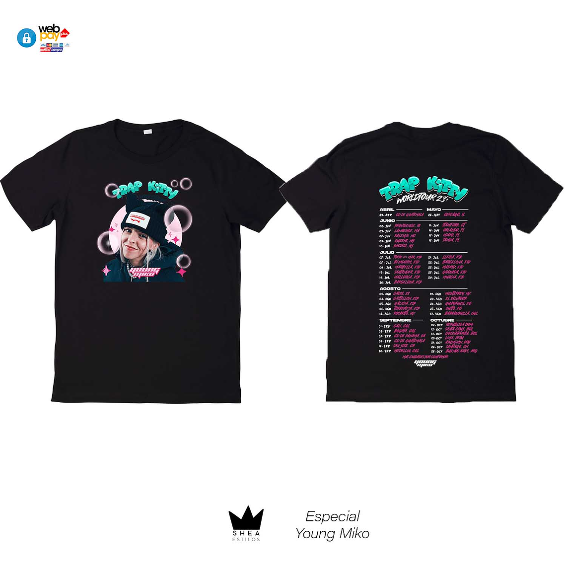 Polera Young Miko Oversize Negra-blanca-Rosa 1