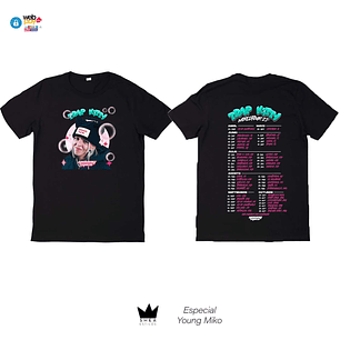 Polera Young Miko Oversize Negra-blanca-Rosa