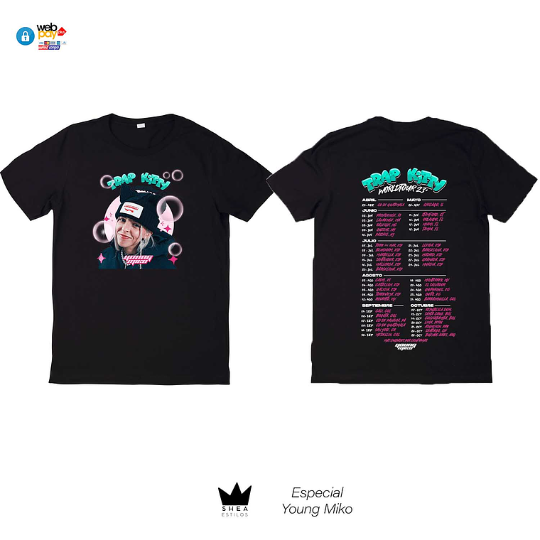 Polera Young Miko Oversize Negra-blanca-Rosa 1