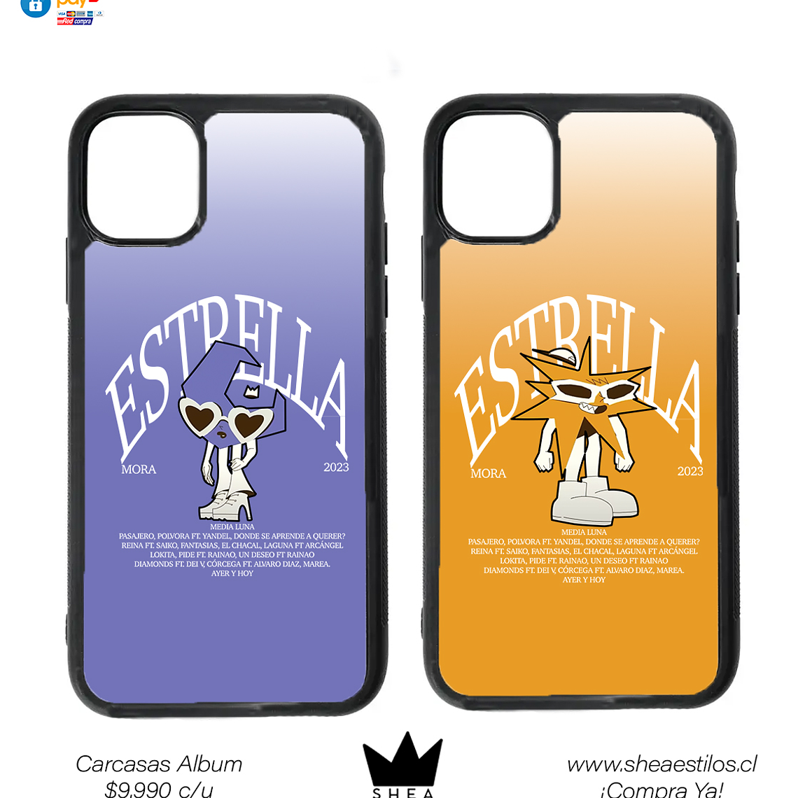 Carcasa Estrella o Luna Samsung Colores 1