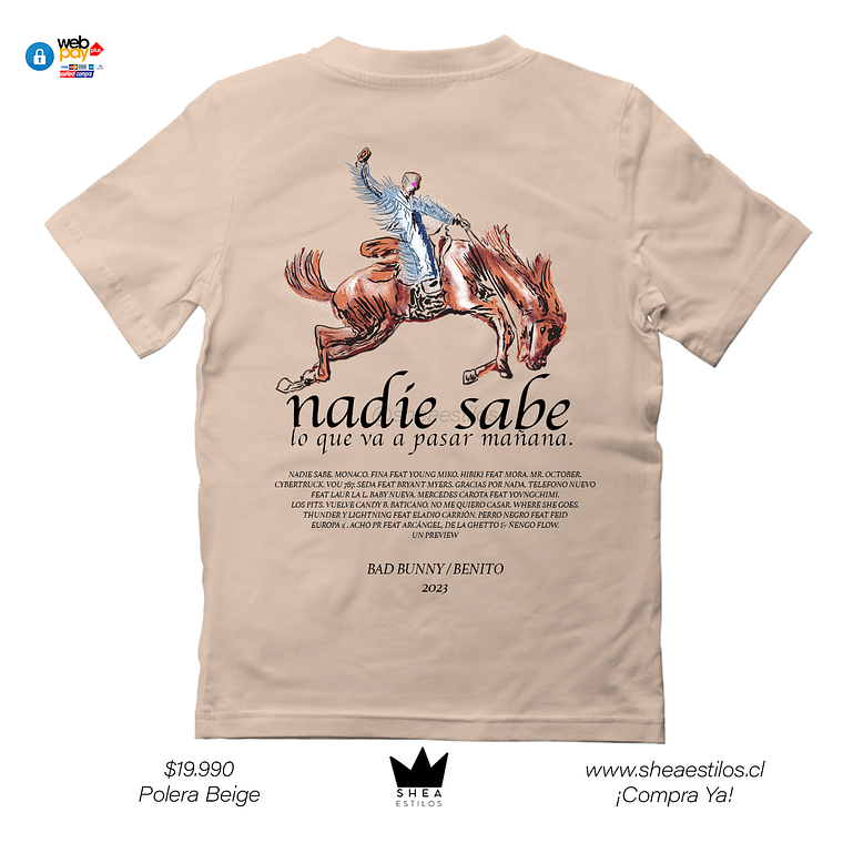 Polera  Nadie Sabe Lo que va pasar Mañana Biege Album 1