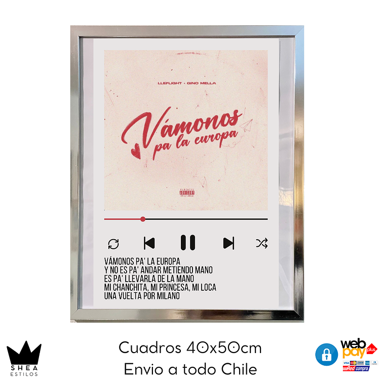 Cuadro Poster Vámonos pa la Europa G.Mella 40x50cm 1