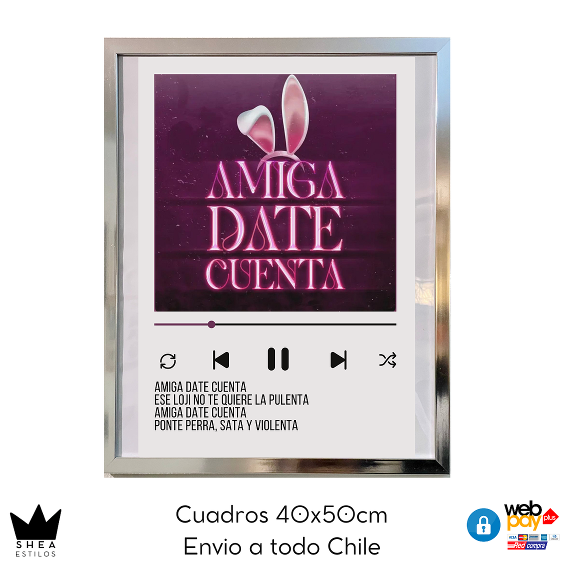 Cuadro Poster Amiga Date Cuenta  40x50cm 1