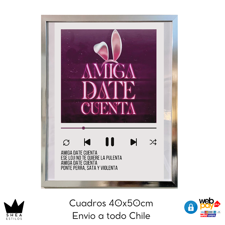 Cuadro Poster Amiga Date Cuenta  40x50cm 1