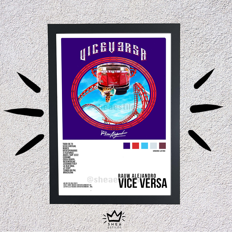 Poster + Cuadro de 23x32cm Rauw Alejandro Viceversa 1