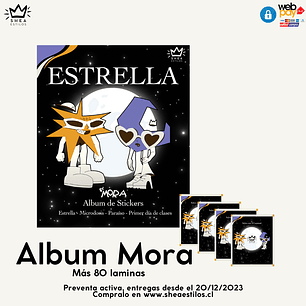 Album Mora Estrella + 80 laminas + regalo sorpresa.