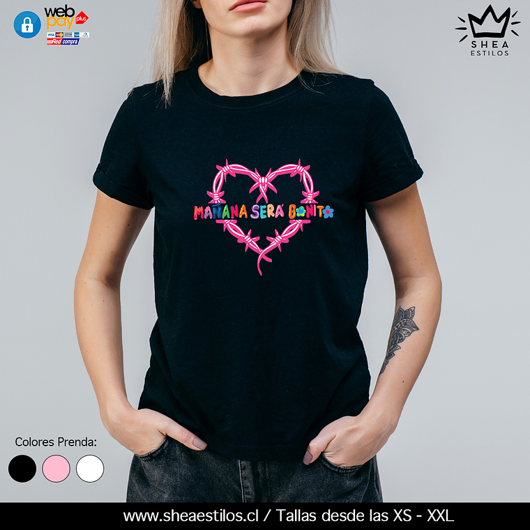 Polera Karol G Mañana será bonito Corazon  1