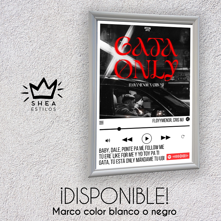 Poster + Cuadro de 23x32cm Gata Only 1