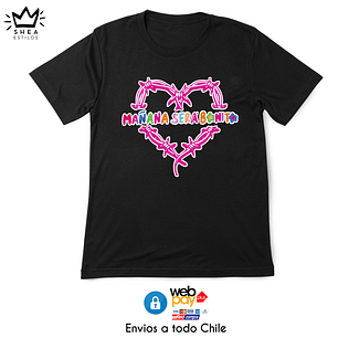Polera Mañana Será Bonito Karol G Corazon (Polera Fit, Polera Oversize, Polera Cropped)- - COPIAR
