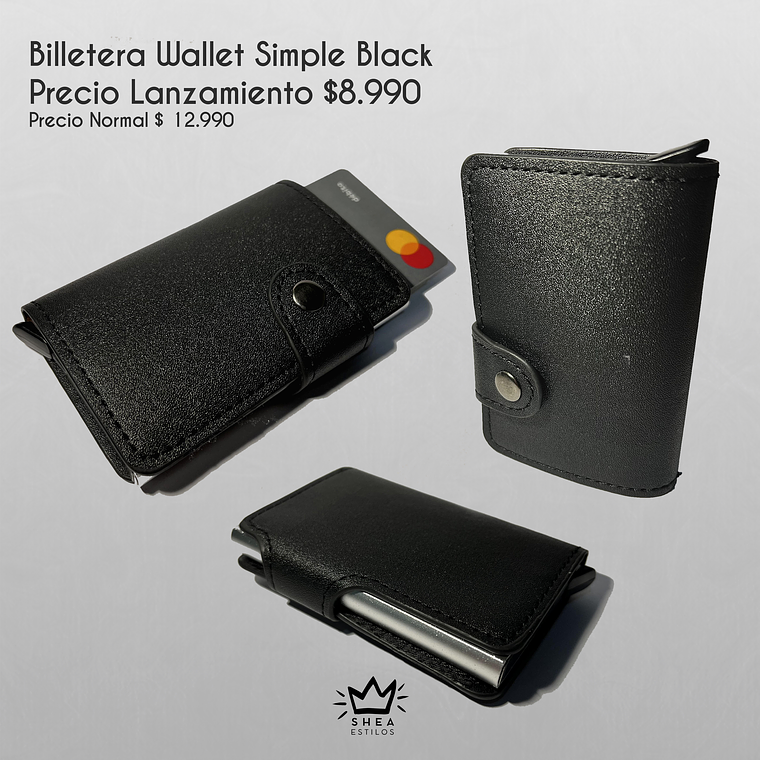 Billetera Slim Black Simple Negra o Cafe  Lanzamiento  1