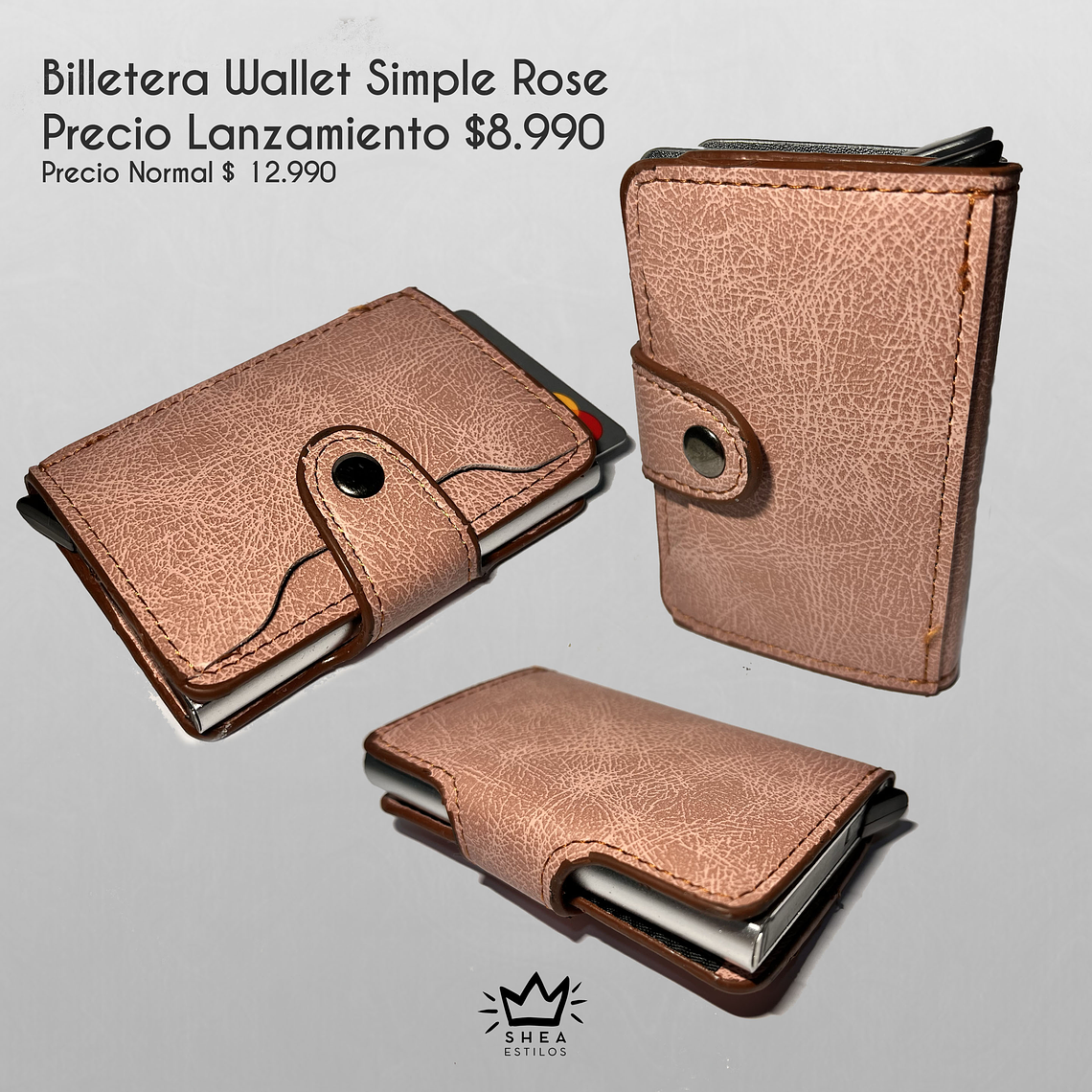 Billetera Slim Black Simple Rose o Cafe Lanzamiento  1