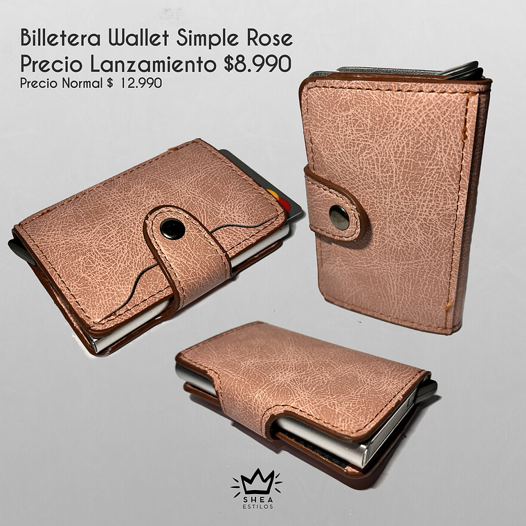 Billetera Slim Black Simple Rose o Cafe Lanzamiento  1