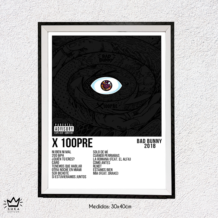 New Cuadro Poster 30x40cm X100PRE 1