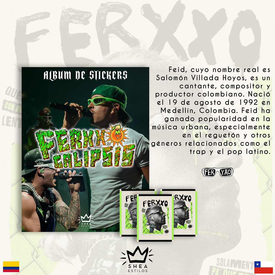 Album Ferxxo + 60 laminas + lente de ferxxo de regalo  1