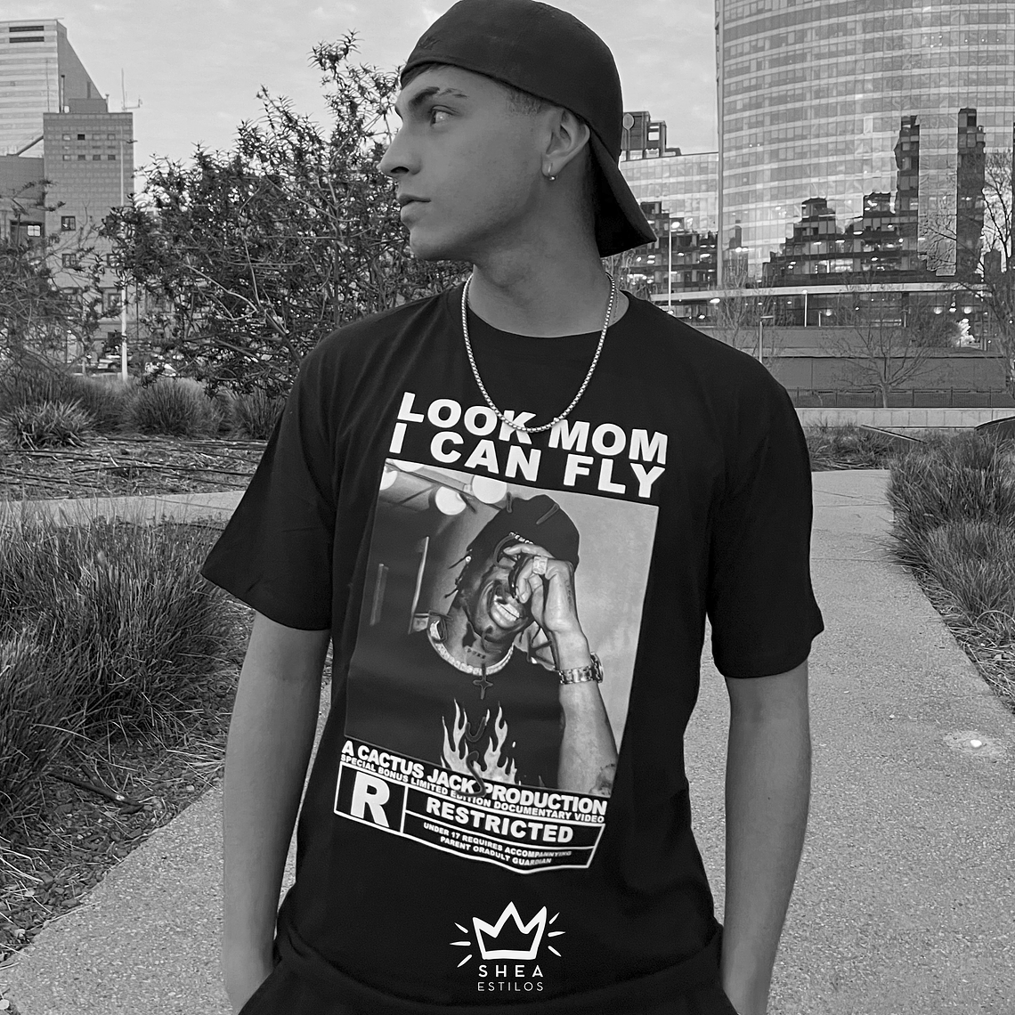 Polera Travis Scott Diseño Shea (Gris - Blanco - Negra) 1