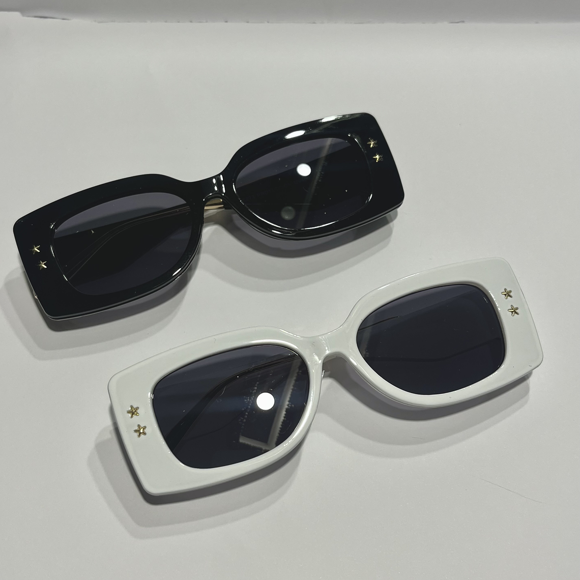 Lentes Tendencia blanco o negro Rectangular Estrella 1
