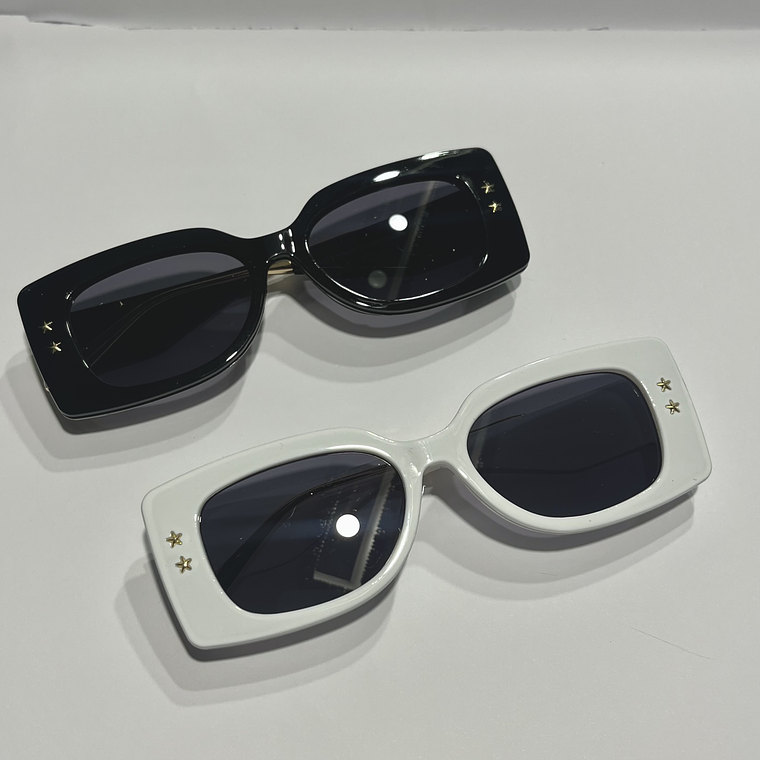 Lentes Tendencia blanco o negro Rectangular Estrella 1