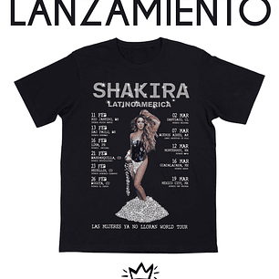 Polera Shakira las mujeres ya no lloran world tour 