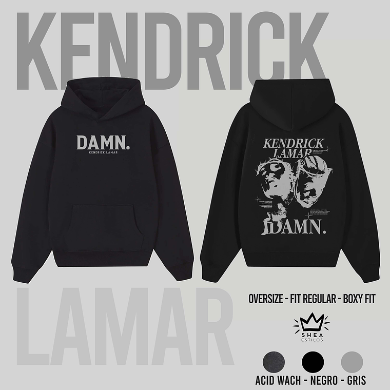 Hoodie Kendrick Lamar Ácid Wash  1
