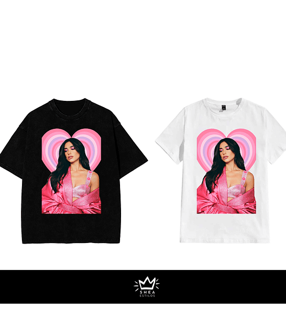 Polera Dua Lipa corazón 