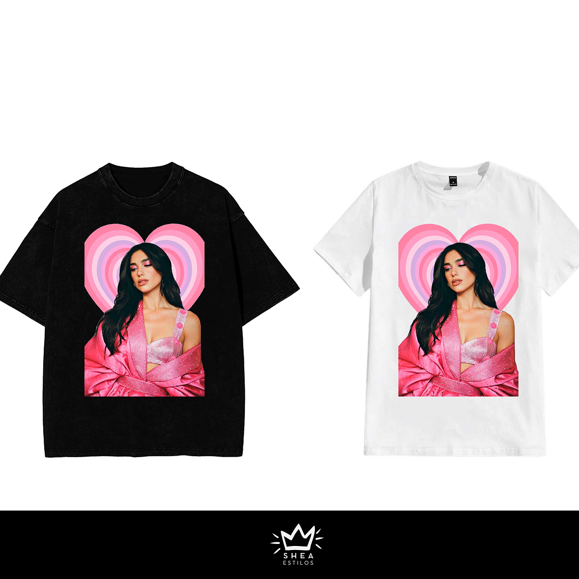 Polera Dua Lipa corazón  1
