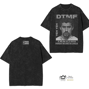 Polera Semitonos Bad Bunny Acid Wash