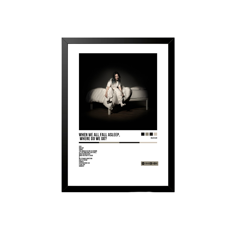 Póster + Cuadro WHEN WE ALL FALL ASLEEP. WHERE DO WE GO? BILLIE EILISH 1