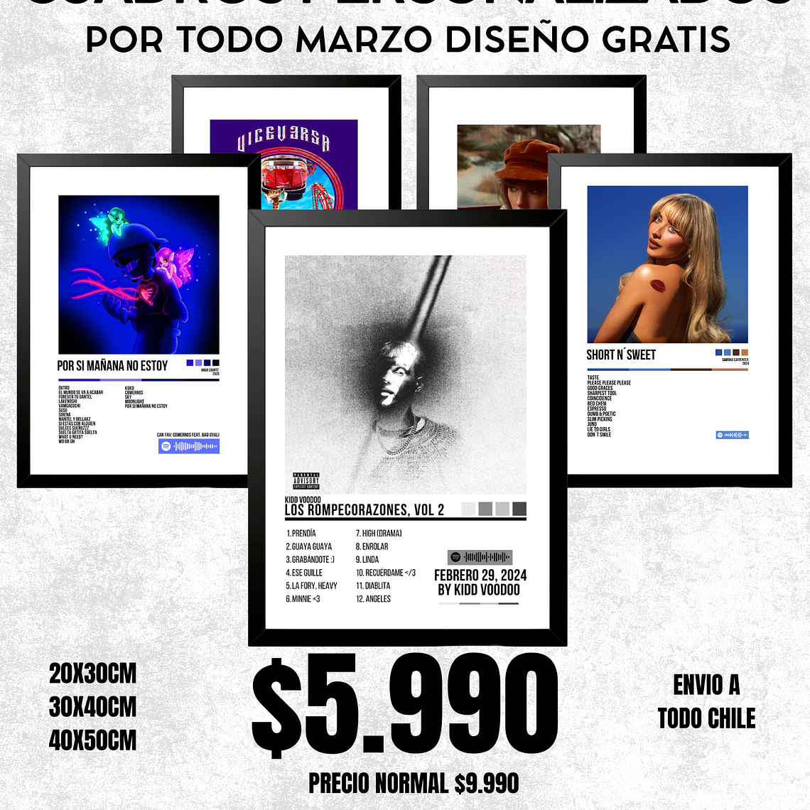 Cuadro Personalizado  (Elige tu album)  DISEÑO GRATIS POR MARZO  1