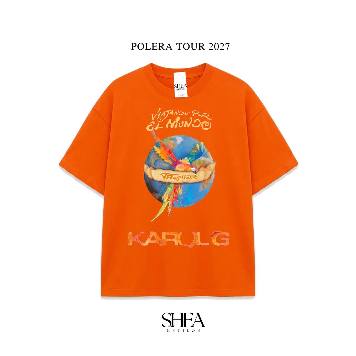 POLERA VIAJANDO POR EL MUNDO PREVENTA NARANJA 1