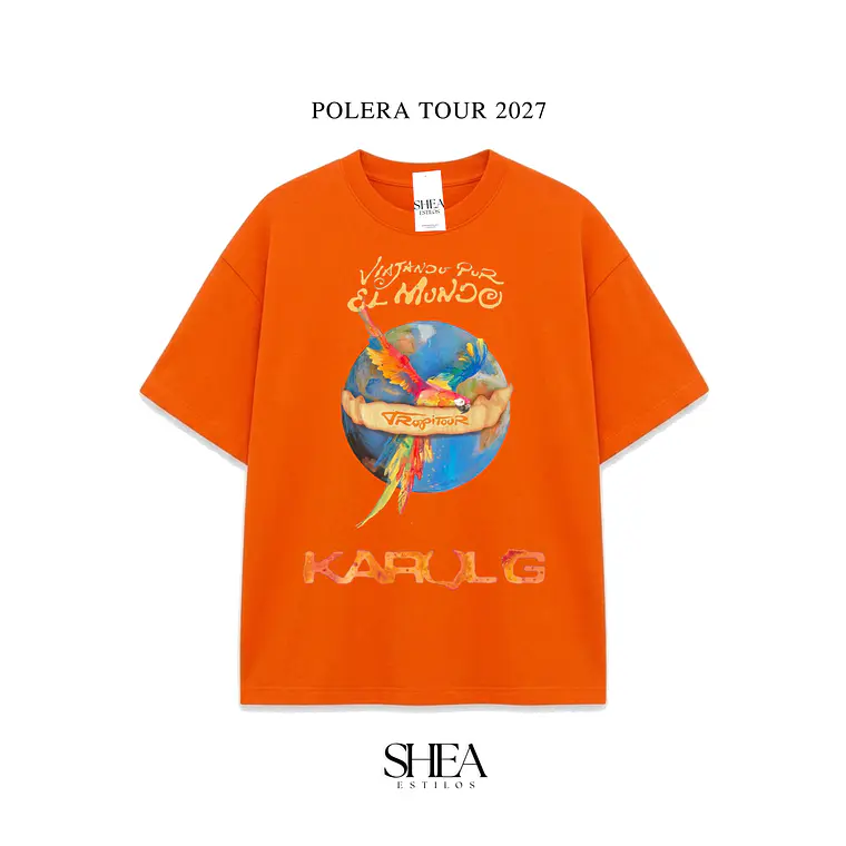 POLERA VIAJANDO POR EL MUNDO PREVENTA NARANJA 1