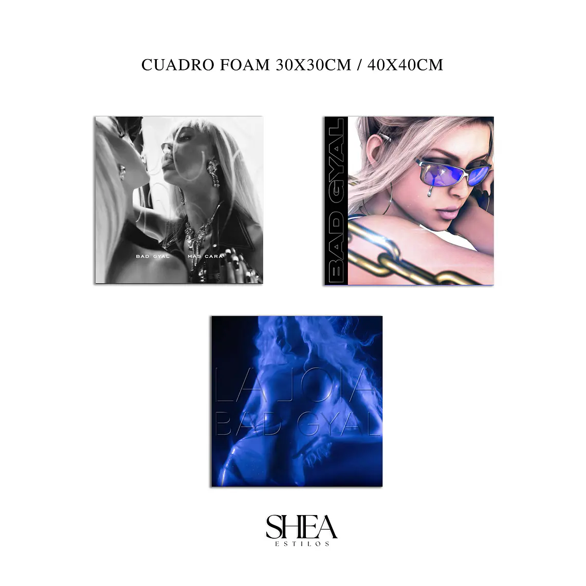 3 UNIDADES DE CUADROS FOAM BAD GYAL 4MM 1