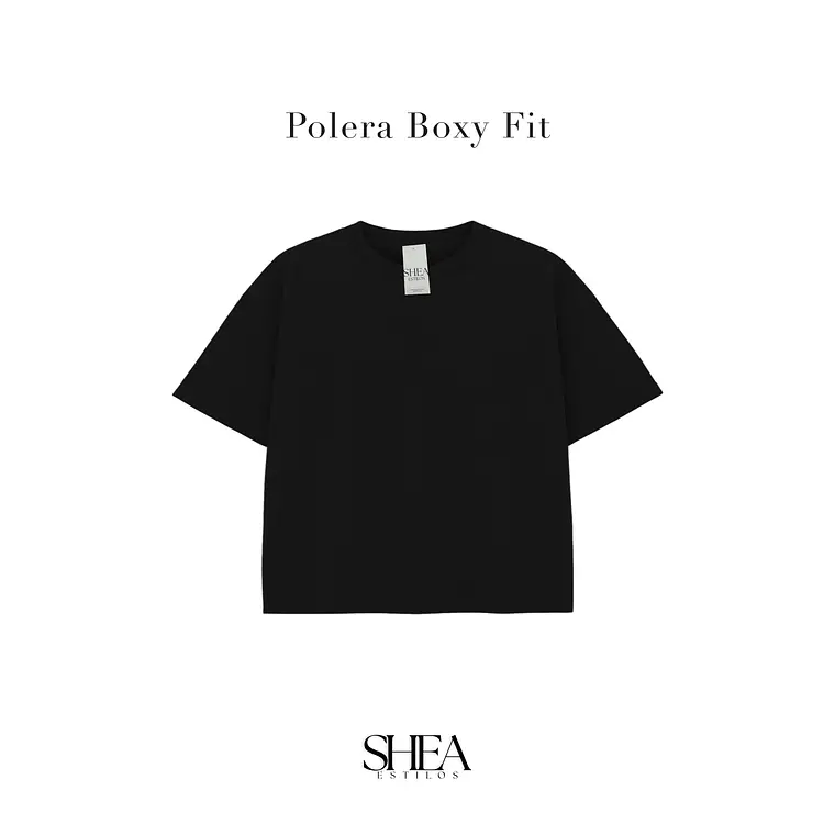 Polera Boxy Fit 220grs Negra Premium  2