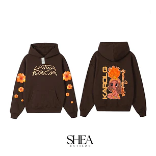 Hoodie Poleron Karol G Latina Forever Flores 