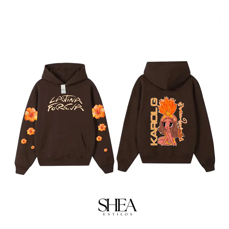 Hoodie Poleron Karol G Latina Forever Flores  1
