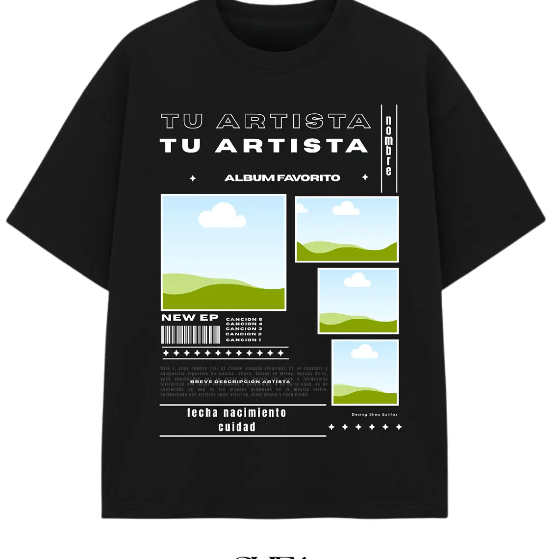 Polera Artista Personalizable  1