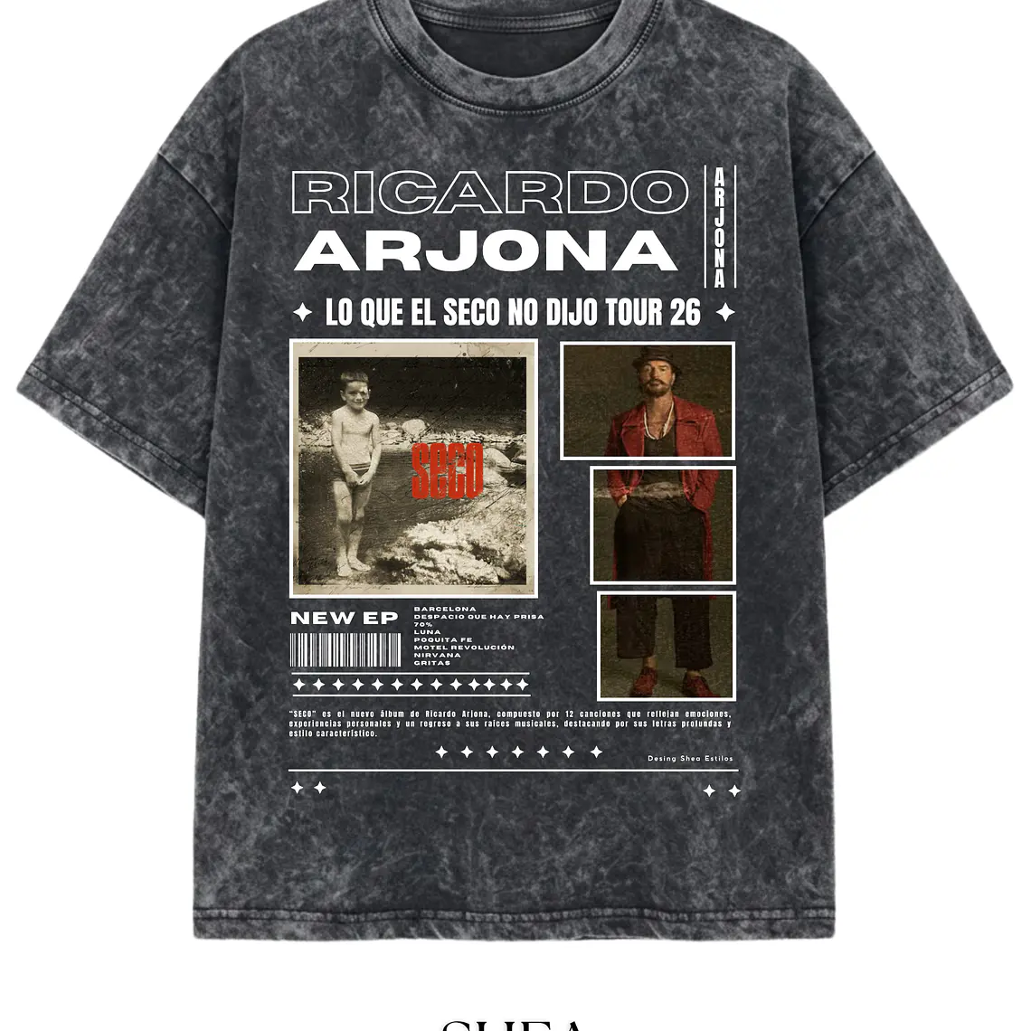 Polera Ricardo Arjona Acid Wash  1